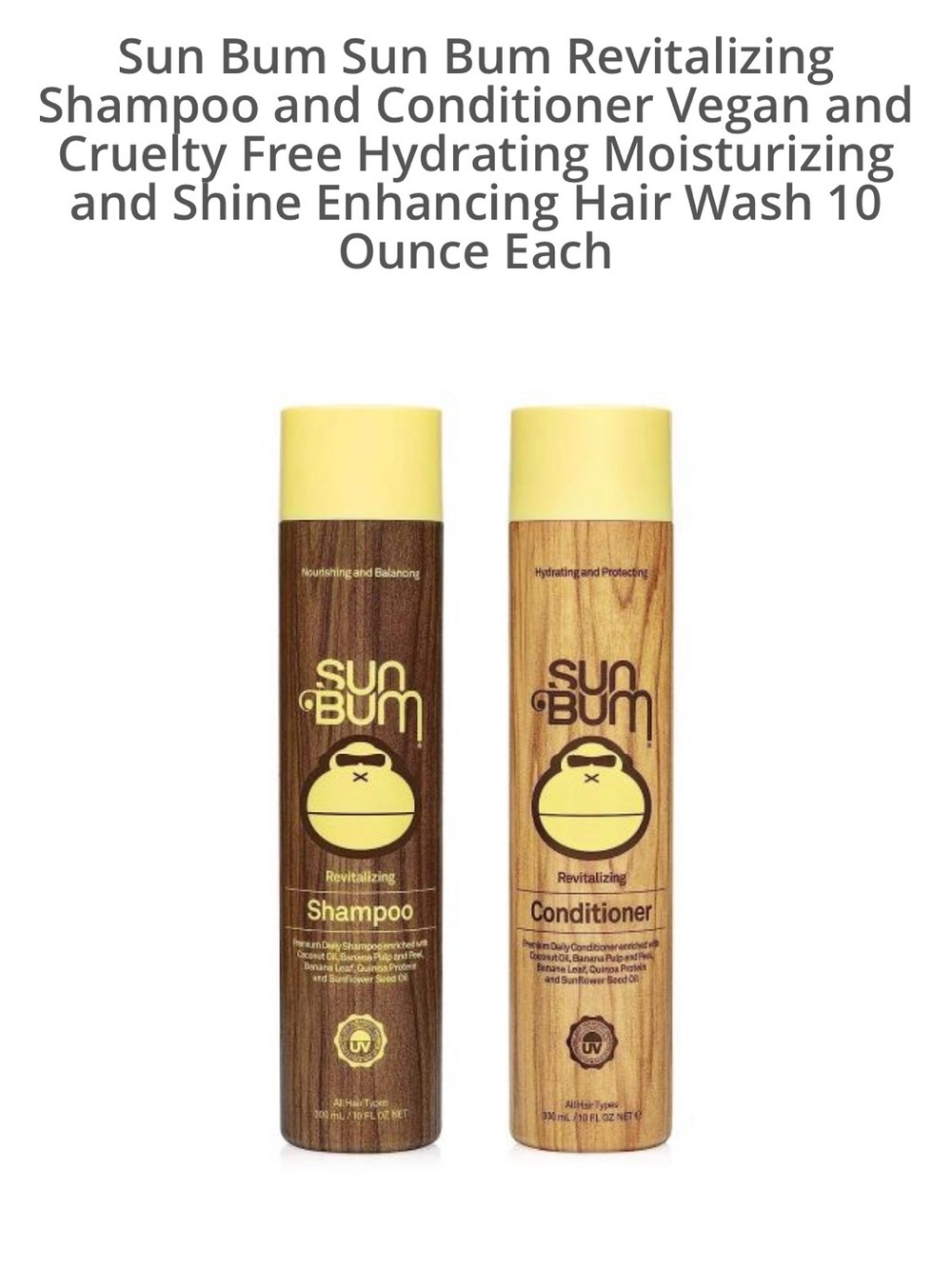 Sun Bum Revitalizing Shampoo & Conditioner Set - Yellow